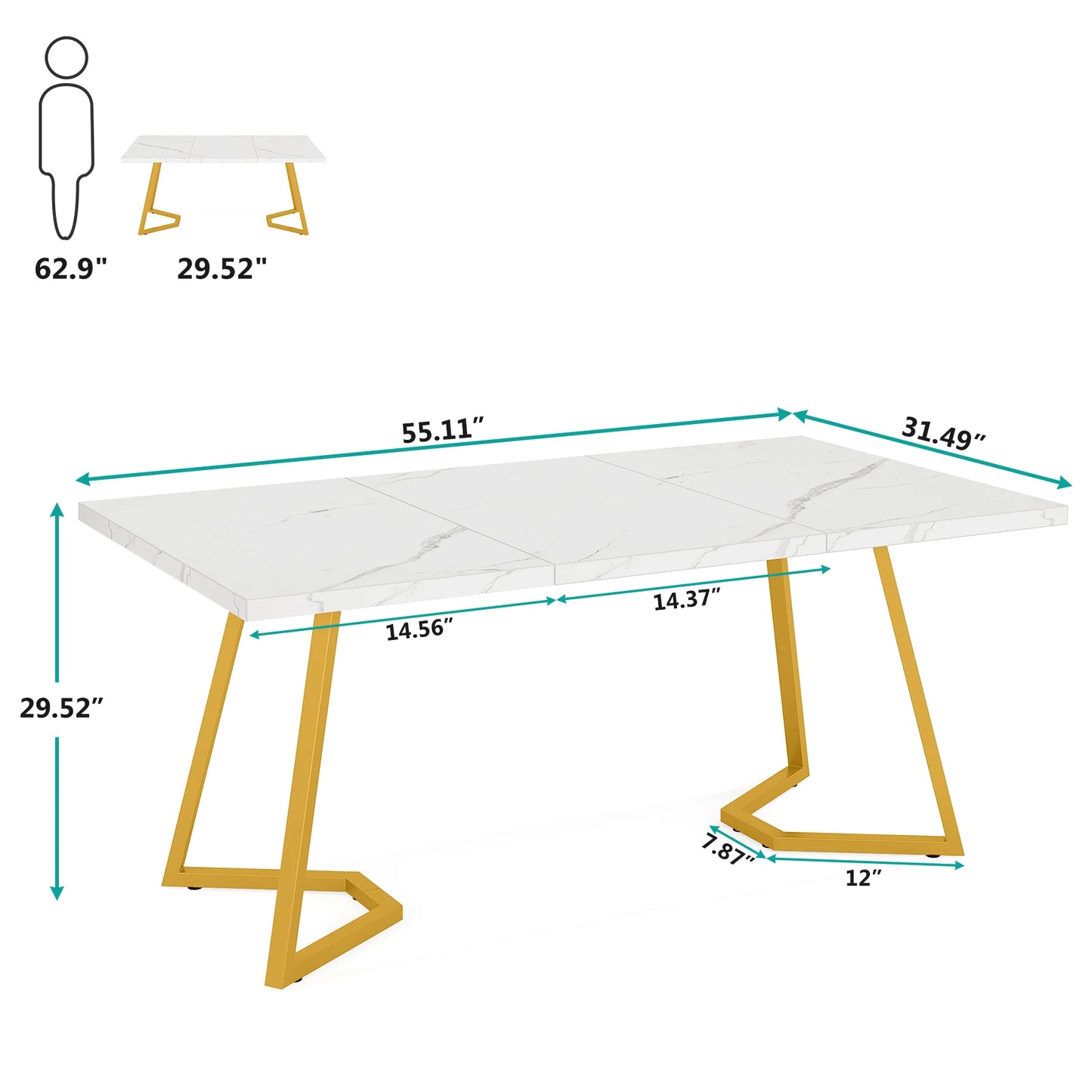 Modern Faux Marble Dining Table
