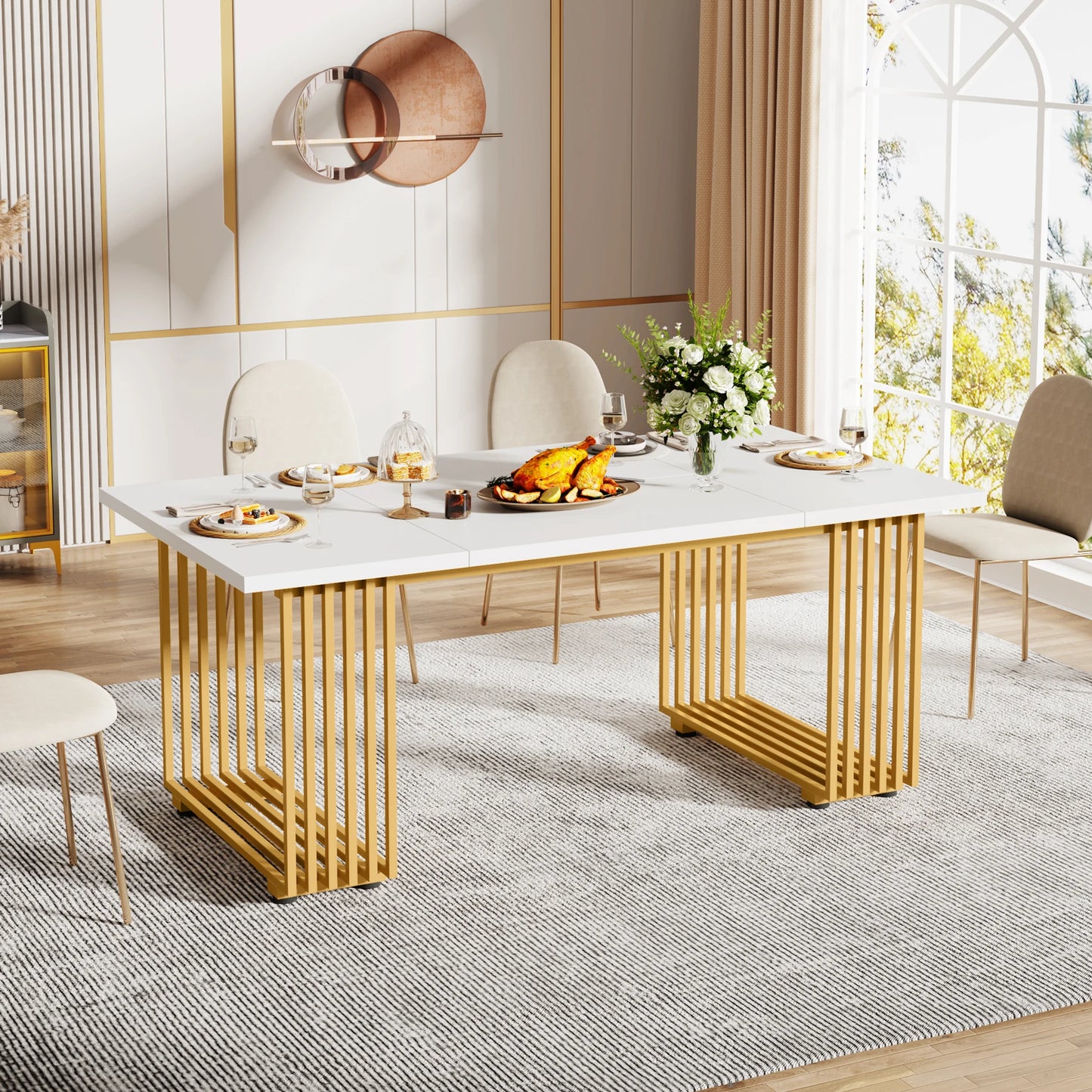 Modern Faux Marble Dining Table