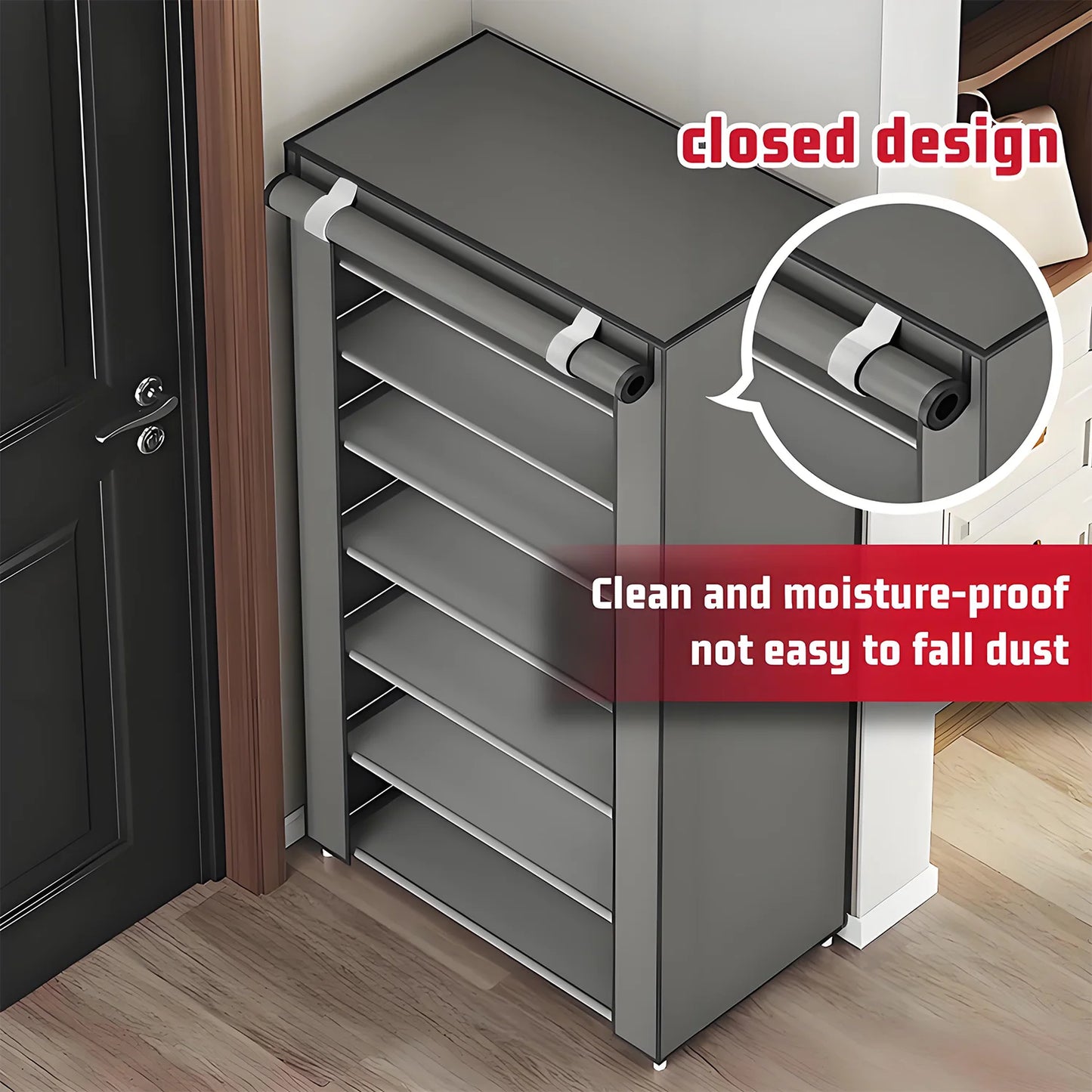 Shoe Storage Organizer Cabinet with Dustproof Fabric Cover