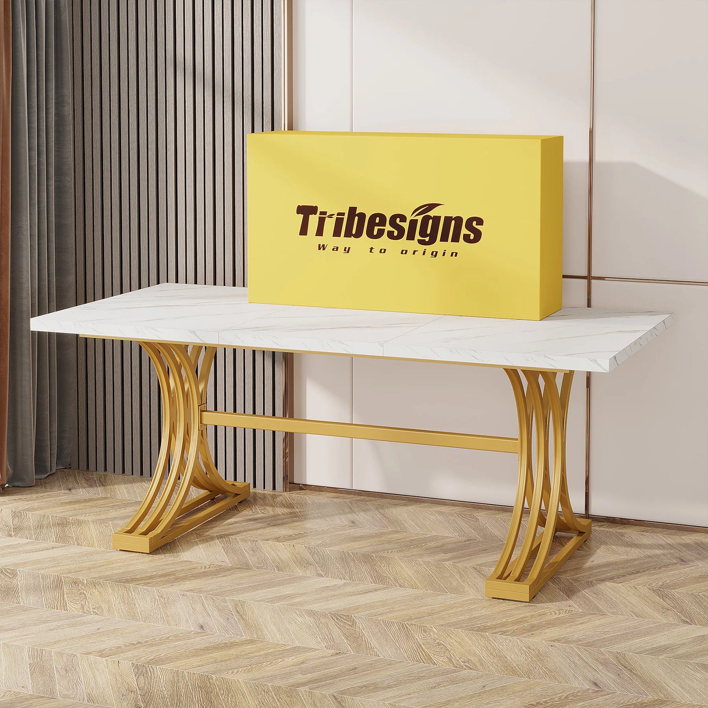 Modern Faux Marble Dining Table