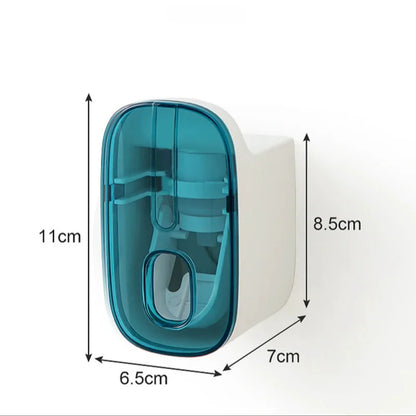 Automatic Wall-Mounted Toothpaste Dispenser & Toothbrush Holder