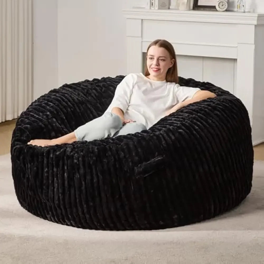 Large Stripe Plush Beanbag Chair