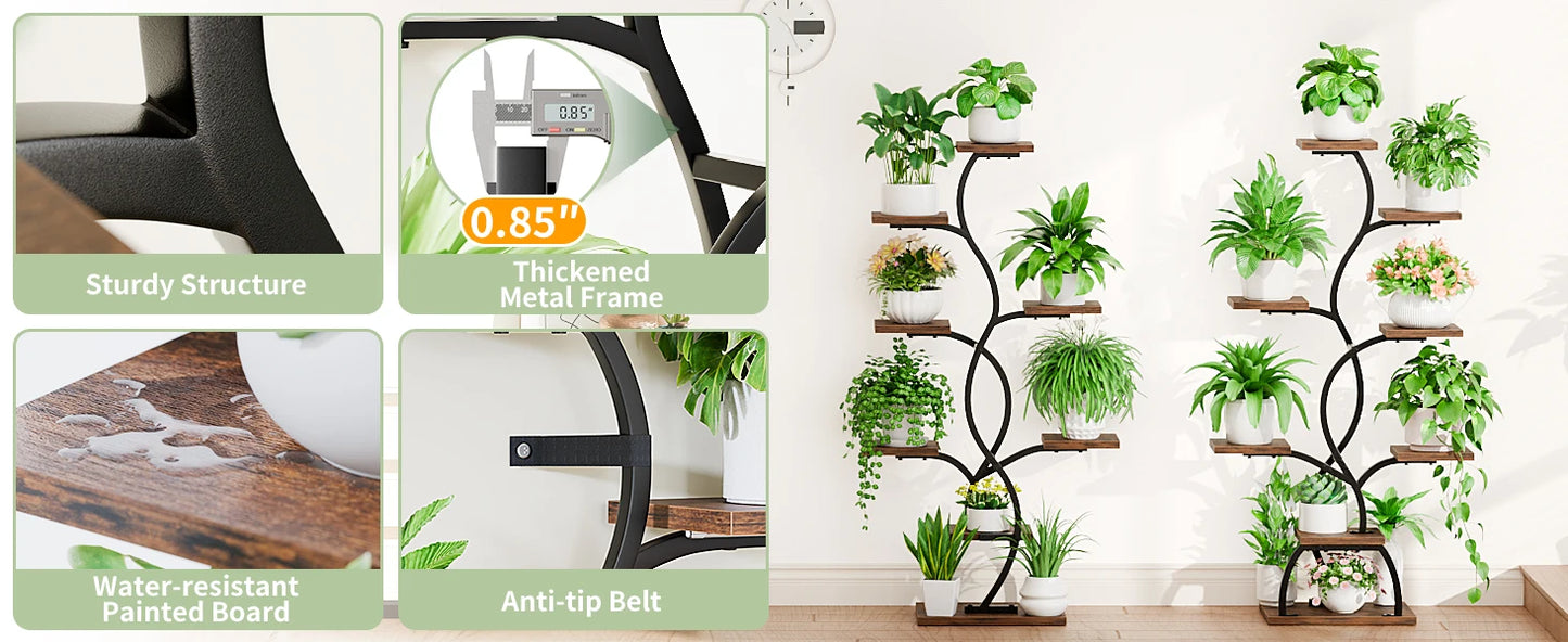49" Tall Plant Shelf with Lights for Indoor Growing