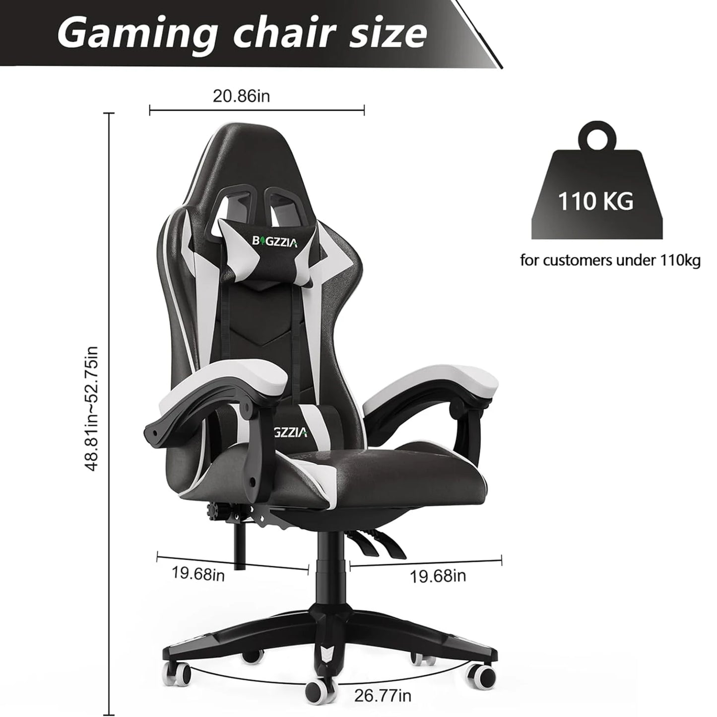 Gamer Chair with Lumbar Cushion & Headrest
