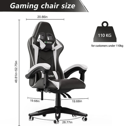 Gamer Chair with Lumbar Cushion & Headrest
