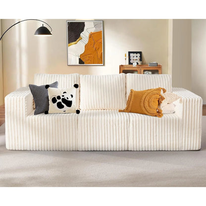 Deep-Seat 3-Seater Sectional Sofa w/ Cloud Foam & Pillows