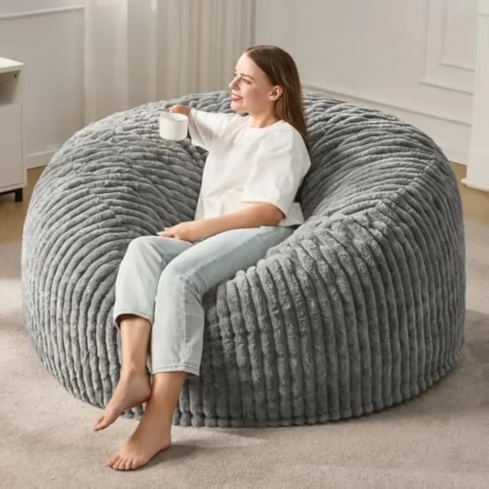 Large Stripe Plush Beanbag Chair