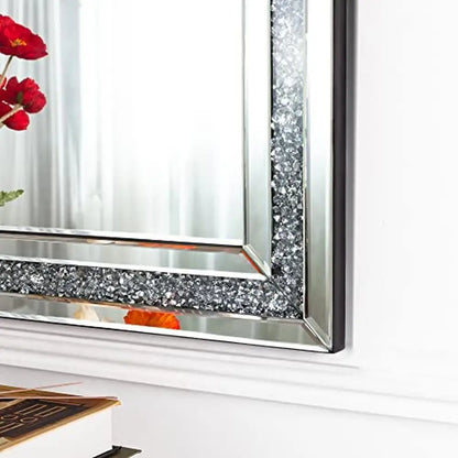 Luxury Crushed Diamond Beveled Wall Mirror