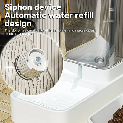 Pet Feeder with Automatic Water Dispenser