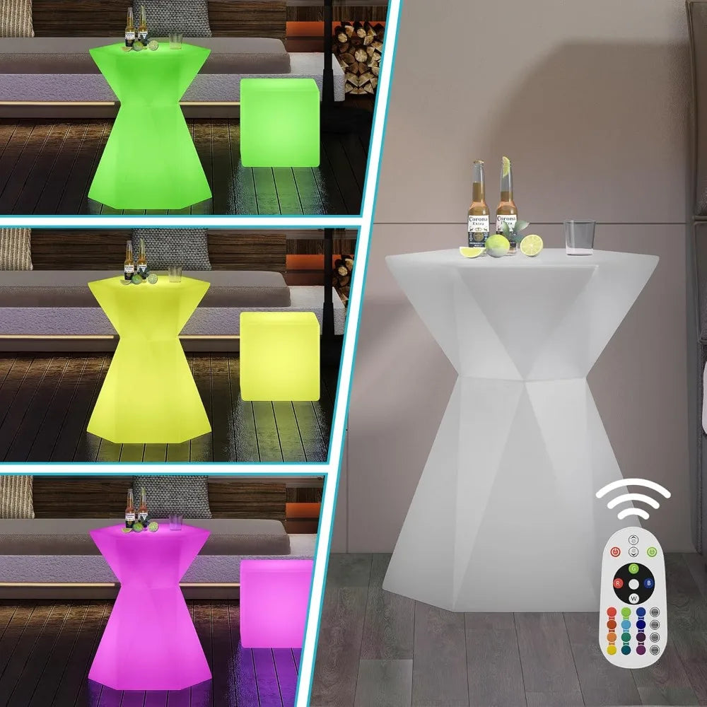 LED Cocktail Table with Multi-Colored Lights