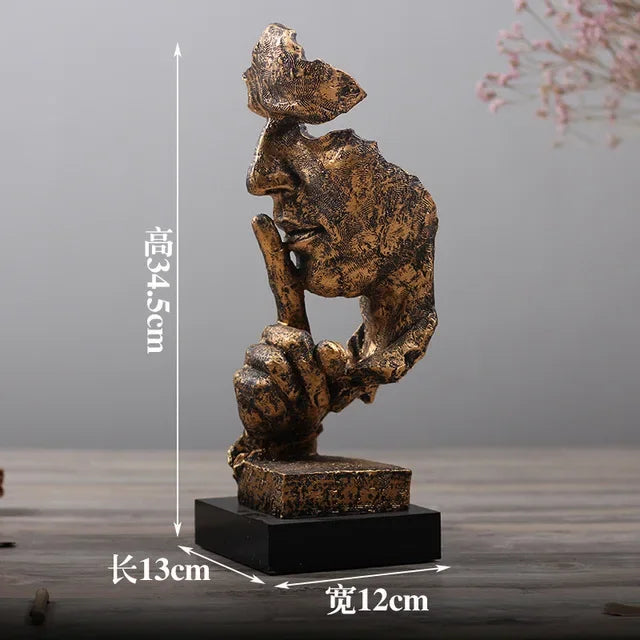 Bronze Silence Is Golden Statue