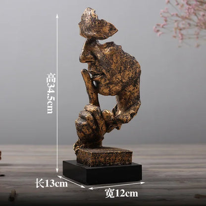 Bronze Silence Is Golden Statue