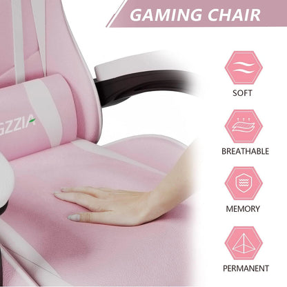 Gamer Chair with Lumbar Cushion & Headrest