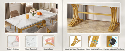 Modern Faux Marble Dining Table
