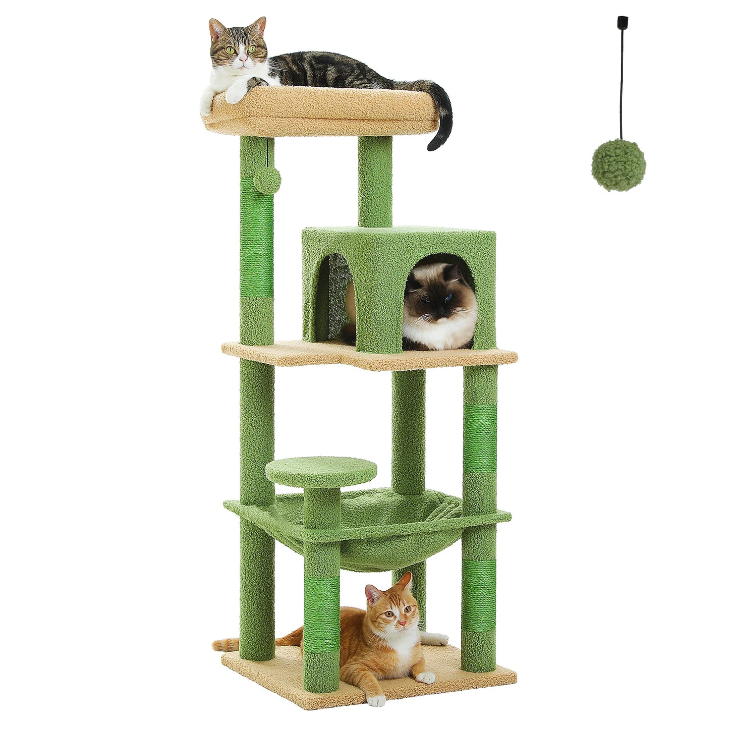 5-Level Cat Tower with Large Hammock Cat Condo