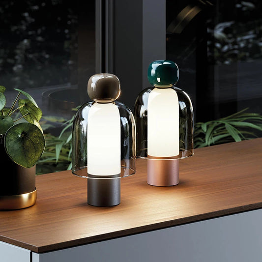 USB Rechargeable Glass LED Desk Lamp