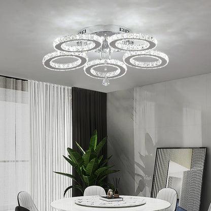 Crystal 5-Ring Chandelier