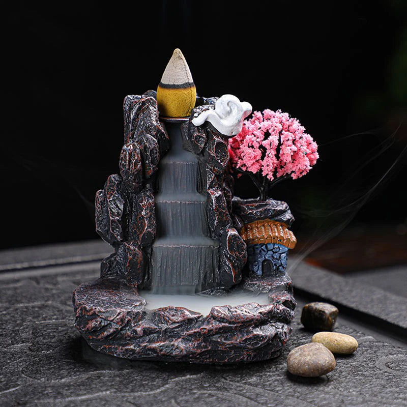 Waterfall Incense Cone Holder Decor