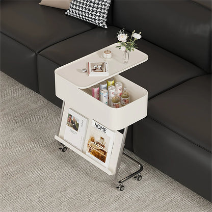 Z Shaped Side Table With Storage