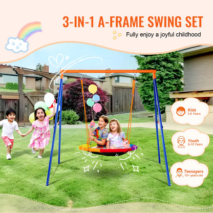 3 In 1 Outdoor Kids Swing Set