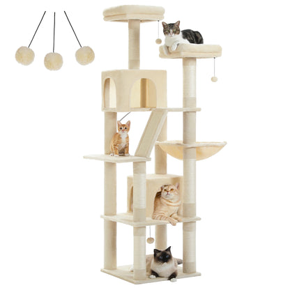 Multi-Level Plush Condo with Scratching Posts & Perches