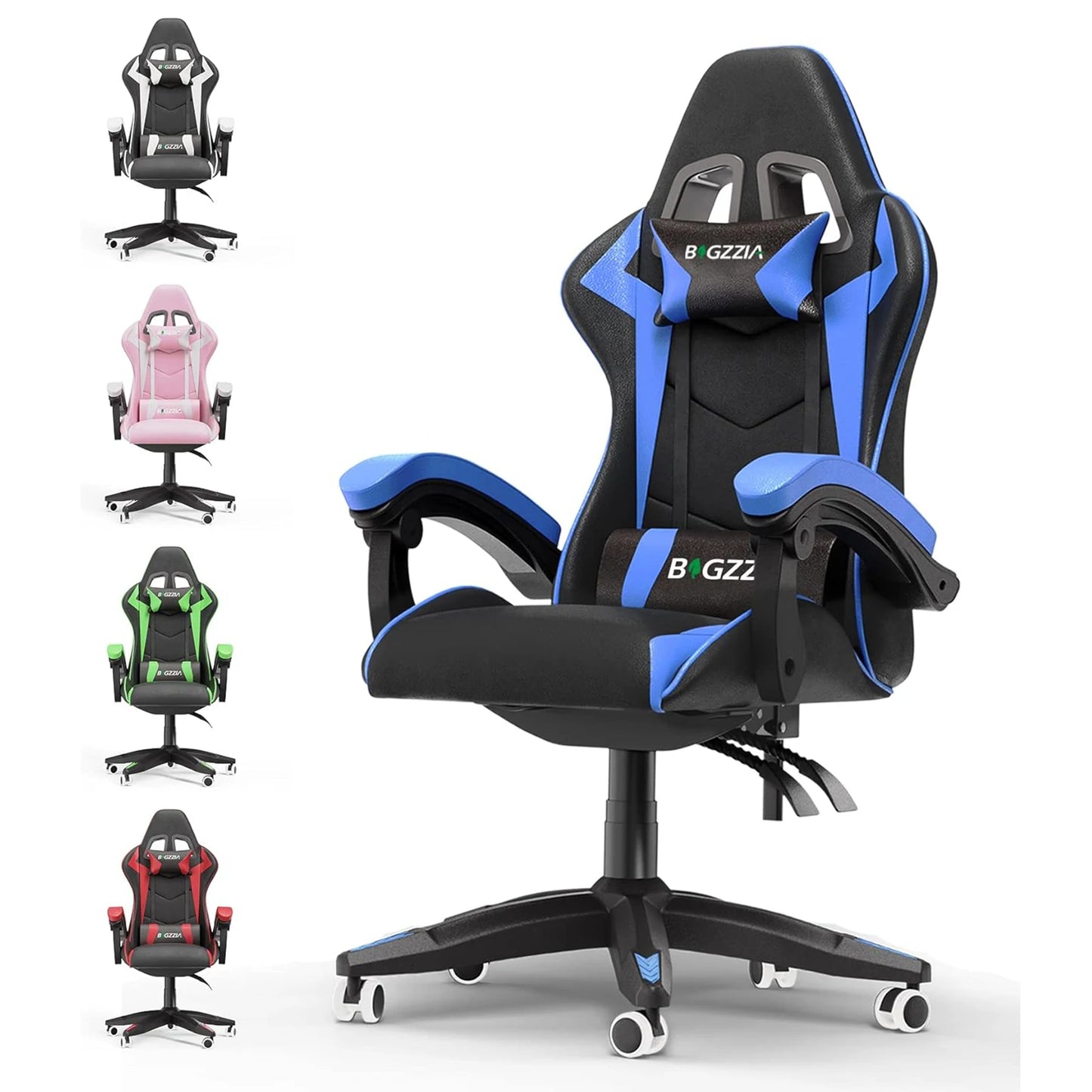 Gamer Chair with Lumbar Cushion & Headrest