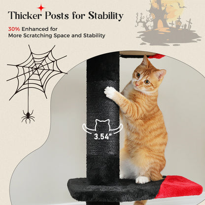 Adjustable Ceiling Cat Tower with Scratching Condo