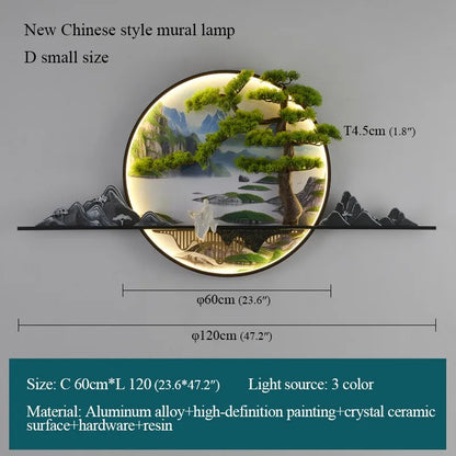 Modern 3D Chinese Landscape LED Lamp