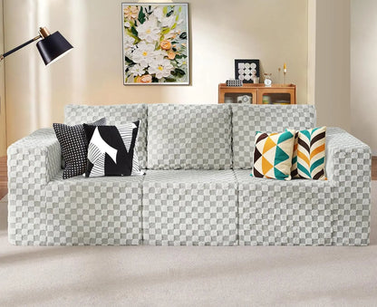 Deep-Seat 3-Seater Sectional Sofa w/ Cloud Foam & Pillows