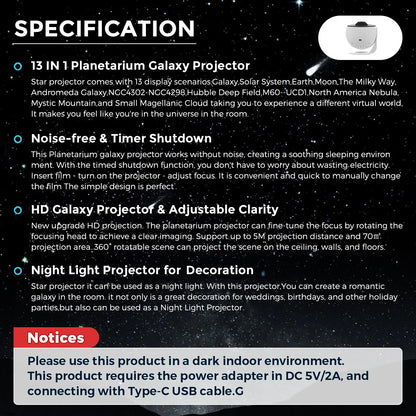 Planetarium Star Galaxy Projector