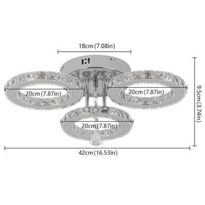 Crystal 5-Ring Chandelier