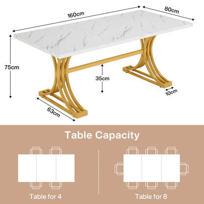 Modern Faux Marble Dining Table