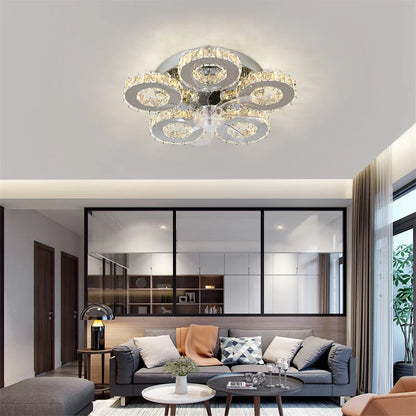 Crystal 5-Ring Chandelier