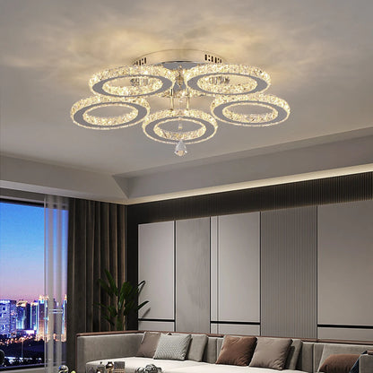Crystal 5-Ring Chandelier