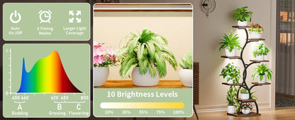 49" Tall Plant Shelf with Lights for Indoor Growing
