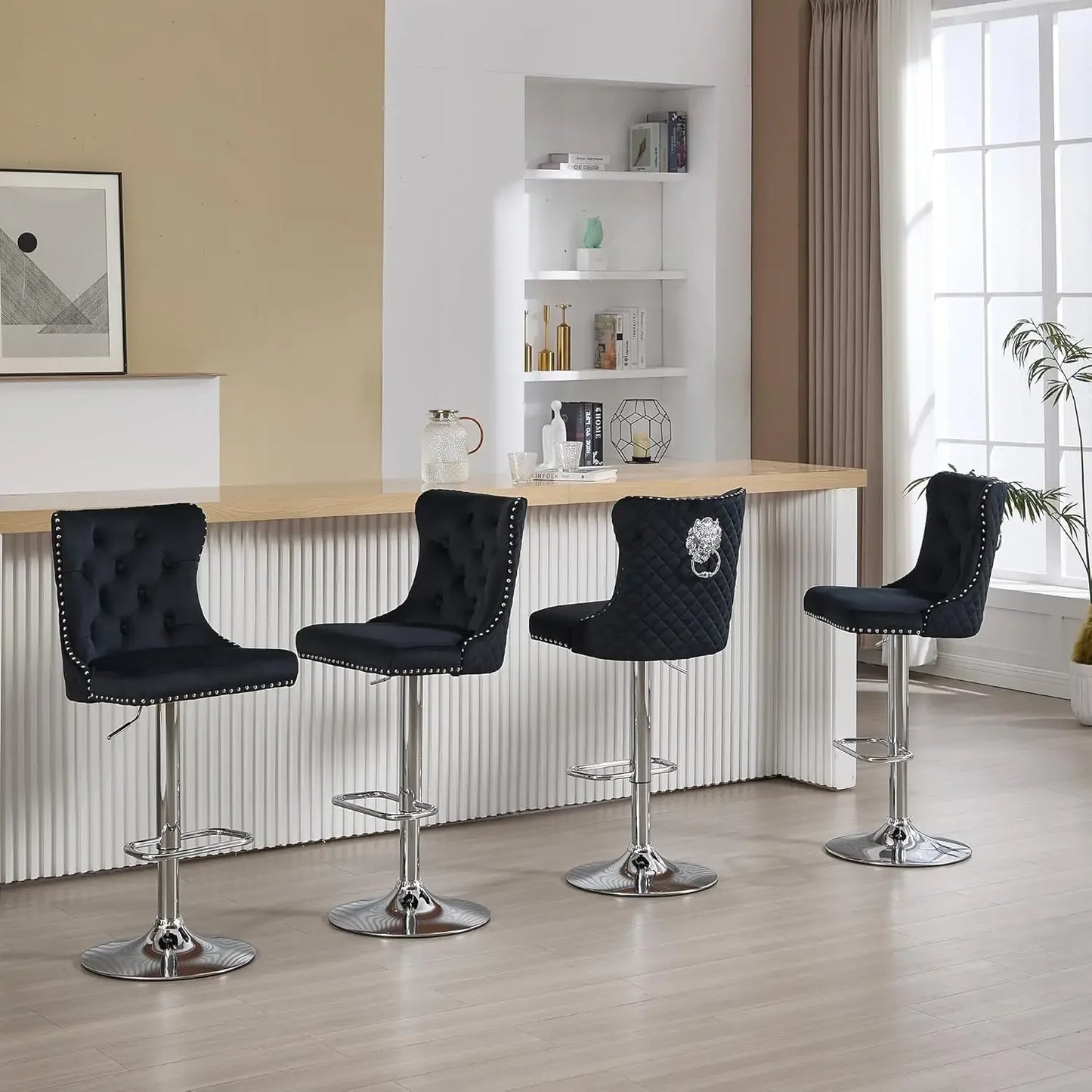 Luxury Gold Bar Stools Set of 4