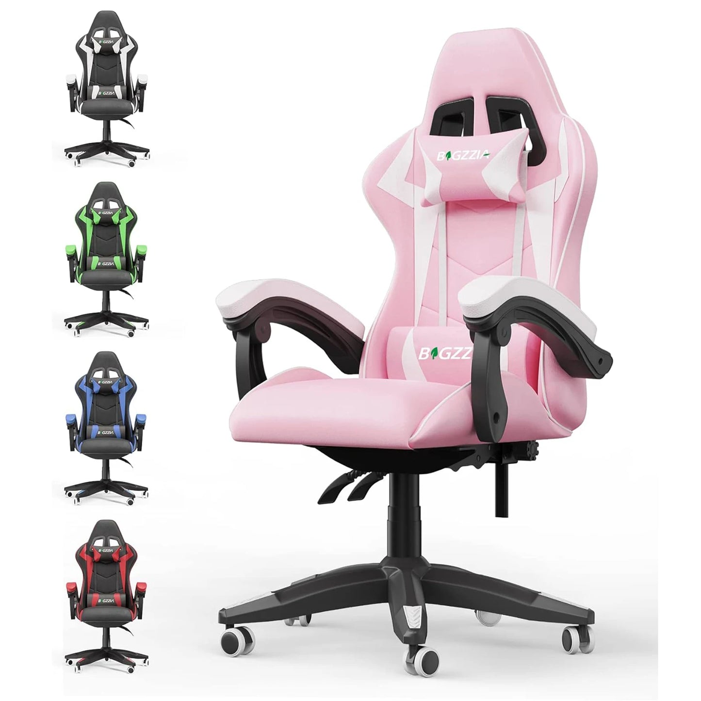 Gamer Chair with Lumbar Cushion & Headrest