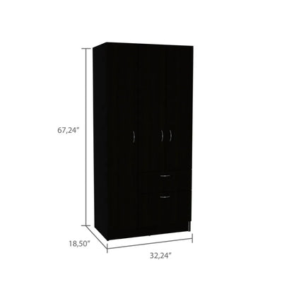 Meredith 1Drawer Rectangle Armoire Black gue and White
