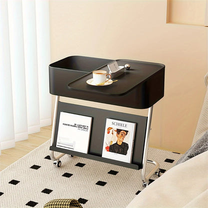 Z Shaped Side Table With Storage