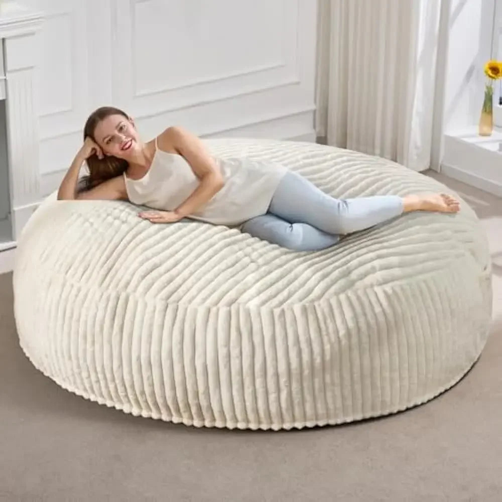Large Stripe Plush Beanbag Chair