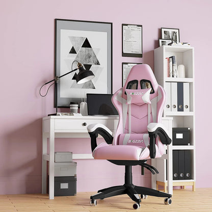 Gamer Chair with Lumbar Cushion & Headrest