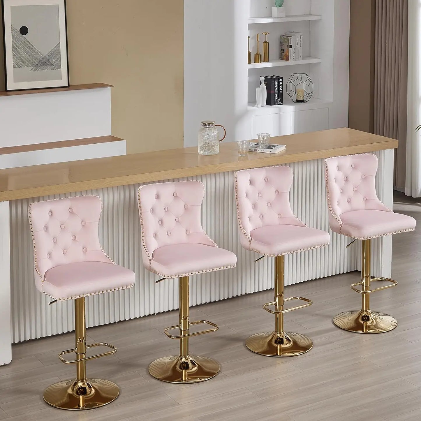 Luxury Gold Bar Stools Set of 4