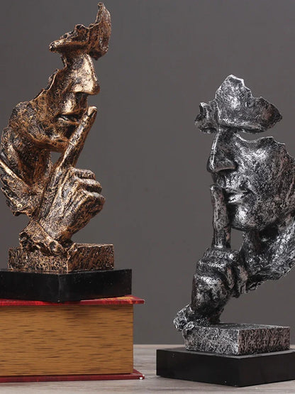 Bronze Silence Is Golden Statue