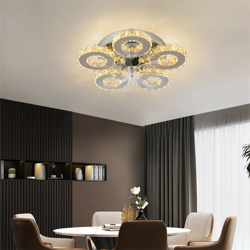 Crystal 5-Ring Chandelier