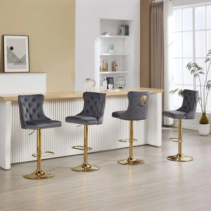Luxury Gold Bar Stools Set of 4