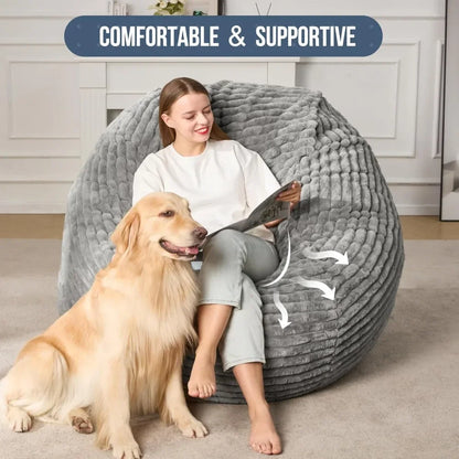 Large Stripe Plush Beanbag Chair