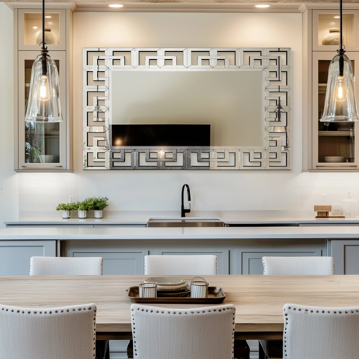 Silver Venetian Art Mirror