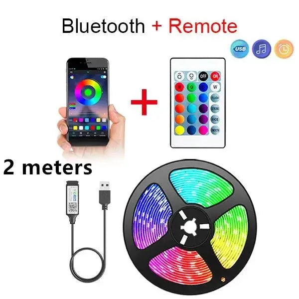 Smart LED Strip Lights 5050 RGB – Bluetooth & IR Remote Control