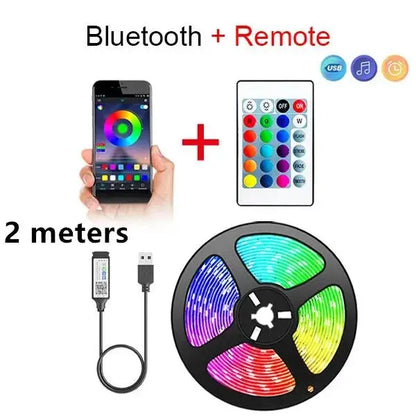 Smart LED Strip Lights 5050 RGB – Bluetooth & IR Remote Control