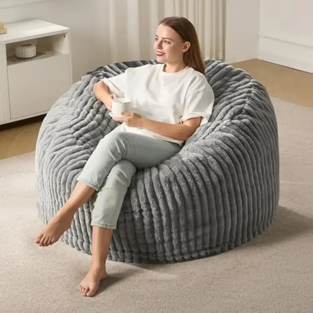 Large Stripe Plush Beanbag Chair